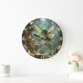 Fantasy Süße Pixie-Schmetterlingsflügel Große Wanduhr (Zuhause)