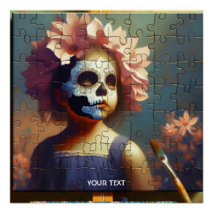 Fantasy Süße Puzzle Mädchen Blumen Poster