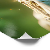 Fantasy süße Robotergesicht-Skulptur Poster (Ecke)