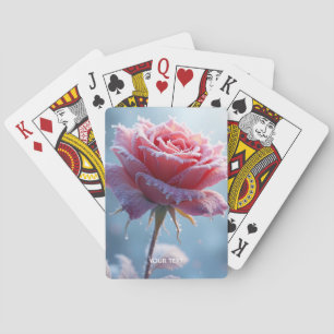 Fantasy Süße Rosa Rose Schnee Spielkarten