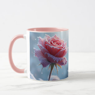 Fantasy Süße Rosa Rose Schnee Tasse