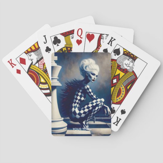 Fantasy Süße Schwarz Weiße Dame Spielkarten (Rückseite)
