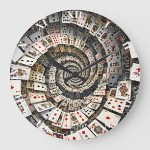 Fantasy Süße Spiral-Karten-Treppe Große Wanduhr