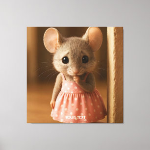 Fantasy Süße Traurige Kleine Maus Leinwanddruck