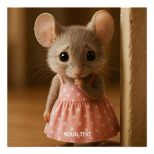 Fantasy Süße Traurige Kleine Maus Poster