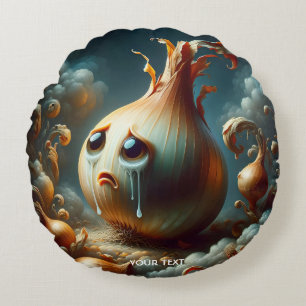 Fantasy Süße Traurige Weinende Zwiebel Rundes Kissen