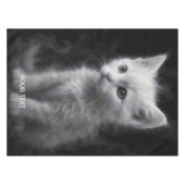 Fantasy Süße Weiße Rauchkatze Tischdecke (Vorderseite (Horizontal))