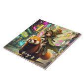 Fantasy Süße Wilde Panda-Fahrt Fliese (Seite)
