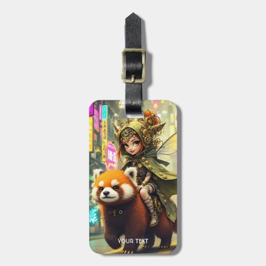 Fantasy Süße Wilde Panda-Fahrt Gepäckanhänger (Vorderseite vertikal)
