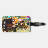 Fantasy Süße Wilde Panda-Fahrt Gepäckanhänger (Rückseite horizontal)