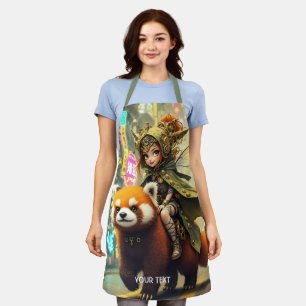 Fantasy Süße Wilde Panda-Fahrt Schürze
