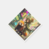 Fantasy Süße Wilde Panda-Fahrt Serviette (Ecke)