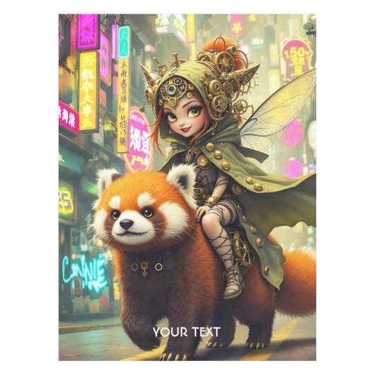 Fantasy Süße Wilde Panda-Fahrt Tischdecke (Vorderseite)