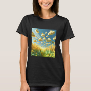 Fantasy Süße Wolken Enten Garten T-Shirt