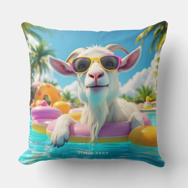 Fantasy Süße Ziege Schwimmbrille Kissen (Vorderseite)