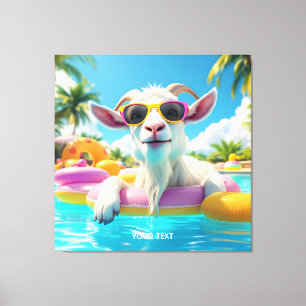 Fantasy Süße Ziege Schwimmbrille Leinwanddruck