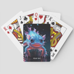 Fantasy Süßer Blauer Lächelnder Axolotl Spielkarten