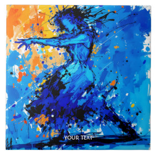 Fantasy Süßer Blauer Oranger Tänzer Fliese