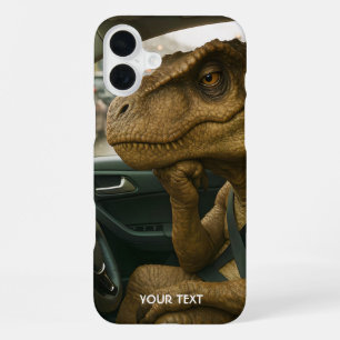 Fantasy Süßer Dinosaurier Fährt Auto iPhone 16 Plus Hülle