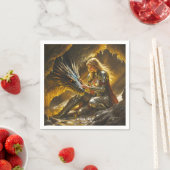 Fantasy Süßer Drache Weiblicher Krieger Serviette (Beispiel)
