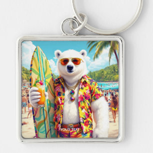 Fantasy Süßer Eisbär Strand Schlüsselanhänger