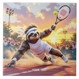 Fantasy Süßer Faultier spielt Tennis Fliese
