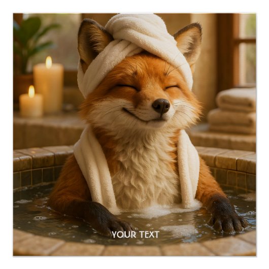 Fantasy Süßer Fuchs im Spa Poster (Vorderseite)