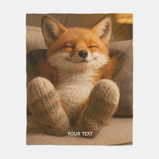 Fantasy Süßer Fuchs Und Socken Fleecedecke (Vorderseite)