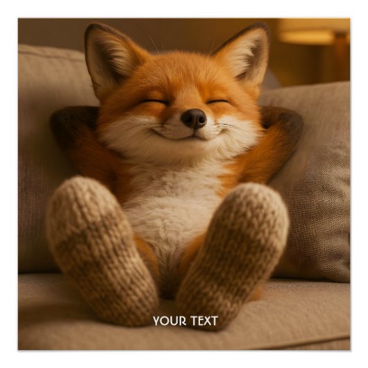 Fantasy Süßer Fuchs Und Socken Poster (Vorderseite)