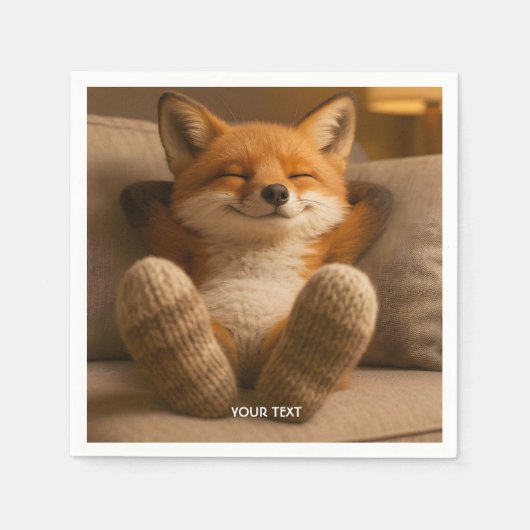 Fantasy Süßer Fuchs Und Socken Serviette (Vorderseite)