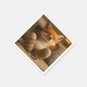 Fantasy Süßer Fuchs Und Socken Serviette (Ecke)