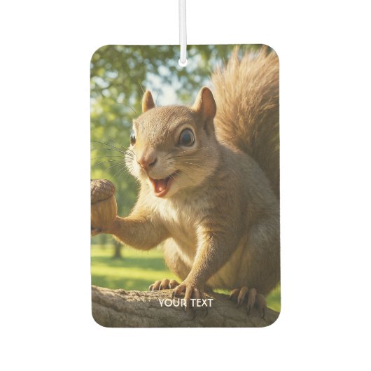 Fantasy Süßer Glücklicher Eichhörnchen Wald Autolufterfrischer (Vorderseite)