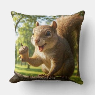 Fantasy Süßer Glücklicher Eichhörnchen Wald Kissen