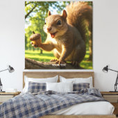Fantasy Süßer Glücklicher Eichhörnchen Wald Leinwanddruck (Insitu (Schlafzimmer))