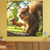 Fantasy Süßer Glücklicher Eichhörnchen Wald Leinwanddruck (Insitu (Wohnzimmer))