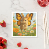 Fantasy Süßer Hase Blumen Flügel Serviette (Beispiel)