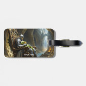 Fantasy Süßer Höhlen-Drachen-Ritter Gepäckanhänger (Rückseite horizontal)