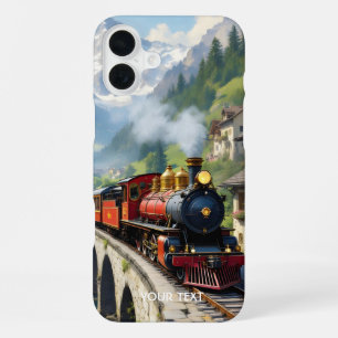Fantasy Süßer Karmesinroter Antiker Zug iPhone 16 Plus Hülle
