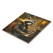Fantasy Süßer Klavier Waschbär Spielend Fliese (Seite)