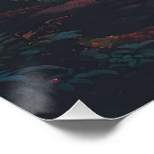 Fantasy Süßer Leopard bei Sonnenuntergang Poster (Ecke)