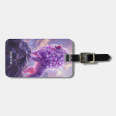 Fantasy Süßer Lila Amethyst Löwe Gepäckanhänger (Vorderseite horizontal)