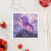 Fantasy Süßer Lila Amethyst Löwe Serviette (Beispiel)