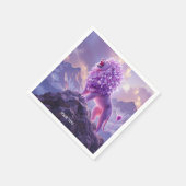 Fantasy Süßer Lila Amethyst Löwe Serviette (Ecke)