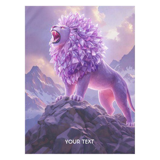 Fantasy Süßer Lila Amethyst Löwe Tischdecke (Vorderseite)