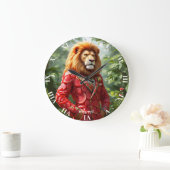 Fantasy Süßer Löwe Wassermelonen Kostüm Große Wanduhr (Zuhause)