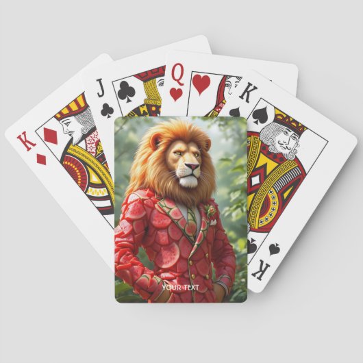 Fantasy Süßer Löwe Wassermelonen Kostüm Spielkarten (Rückseite)