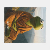 Fantasy Süßer Mönch-Frosch-Berge Fleecedecke (Vorderseite (Horizontal))