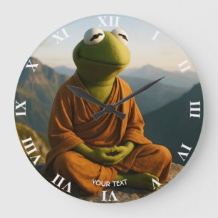 Fantasy Süßer Mönch-Frosch-Berge Große Wanduhr