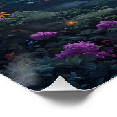 Fantasy Süßer Mondhirsch Nacht Poster (Ecke)