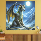 Fantasy Süßer Mythischer Widderdrache Leinwanddruck (Insitu (Wohnzimmer))
